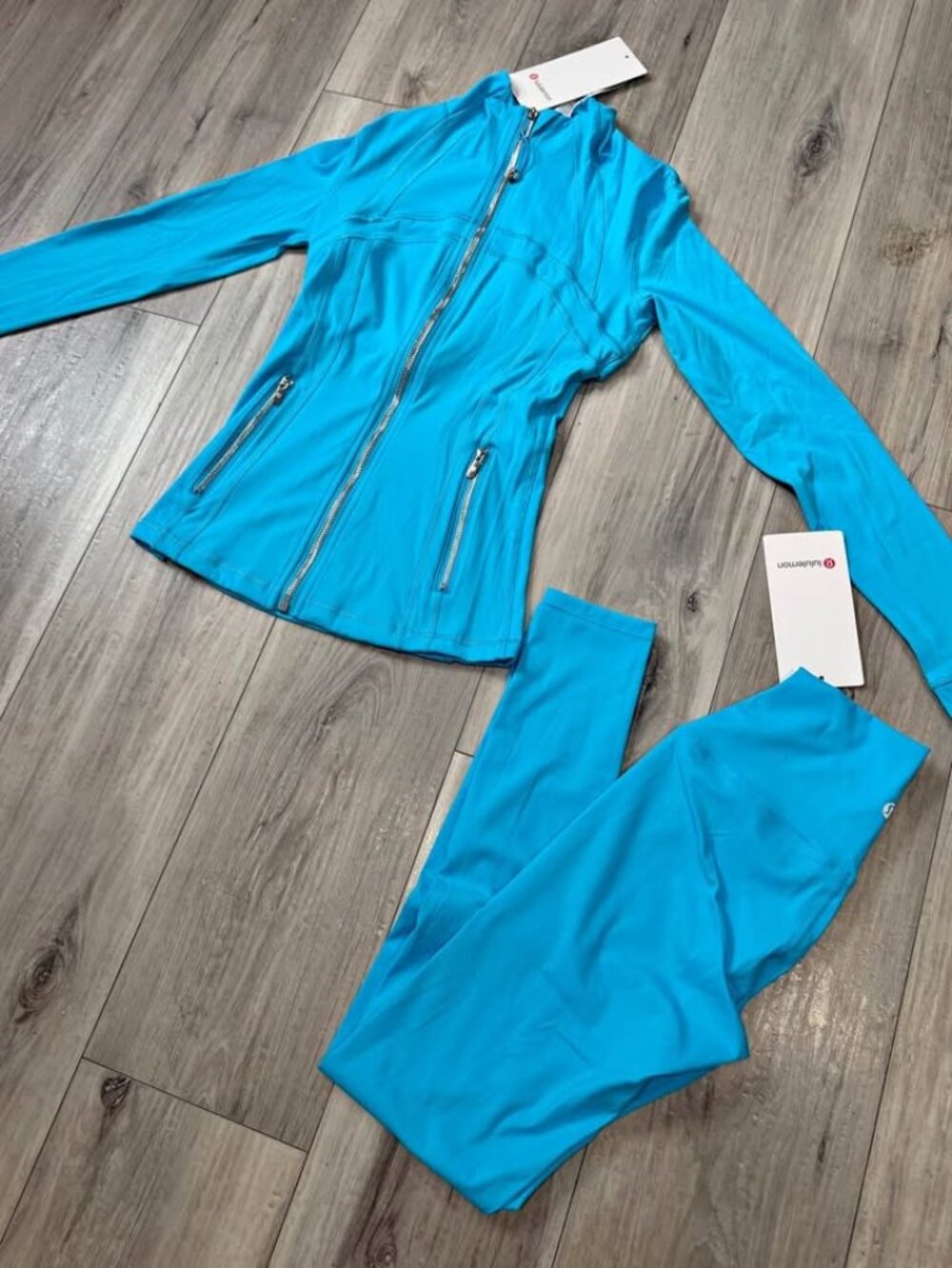 Lululemon Blue Define Jacket and Align Leggings Set